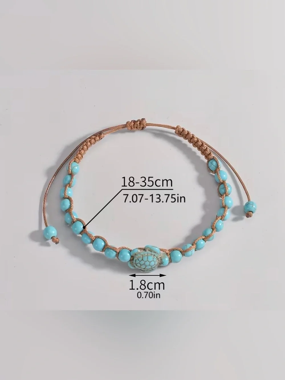 Western Turquoise Beaded Turtle Anklet